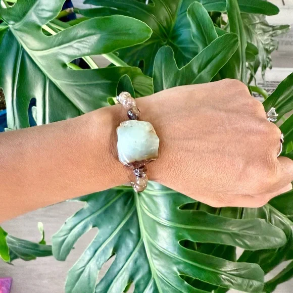 Chrysoprase, Agate, Hematite & Amazonite Bracelet (one) - Picture 4 of 6